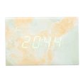thumbnail image 2 of Reloj despertador LED moderno con diseño triangular y pantalla de temperatura y hora de escritorio con grano amarillo y luz verde para dormitorio u oficina, 2 of 8