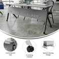 thumbnail image 6 of Emma + Oliver Heavy-Duty Flip Top Training Table with Nesting Design, Privacy Panel, Y-Legs, 1" Gray Tabletop, Gray Metal Frame - 72" x 24", 6 of 13