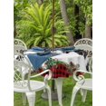 thumbnail image 2 of Outdoor Tablecloth with Umbrella Hole and Zipper, Christmas Tree Round Table Cloth 54 Inch Waterproof Tablecloth, Xmas Tree Snowflake Black Red Plaid Picnic Table Cover for Patio Camping, 2 of 7