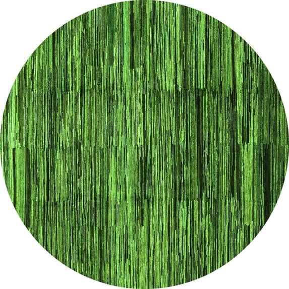 Ahgly Company Indoor Round Abstract Green Modern Area Rugs, 6' Round