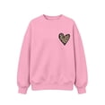 thumbnail image 3 of Rrxhxhs Girls Sweatshirt Leopard Heart Print Crew Neck Long Sleeve Loose Casual Pullover Top, 3 of 7