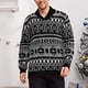 thumbnail image 2 of Suéter de punto de solapa con patrón de alces navideños para hombre que mantiene la moda cómoda y cálida Pompotops  oipoqjl19744, 2 of 4
