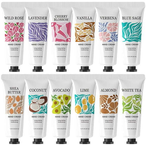 Set de cremas de manos BODY & EARTH de 12 unidades, tamaño viaje, 30 ml