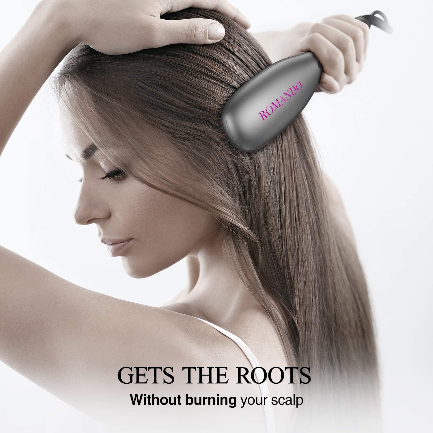 Hair Straightener Brush, ROMANDO Hair Straightening Brush, Hair Brush  Straightener | Walmart Canada