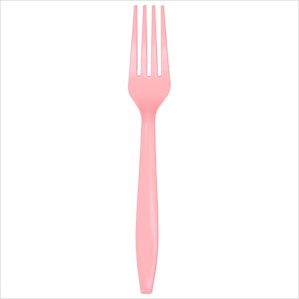Premium Plastic Forks Bulk Classic Pink,Pack of 50