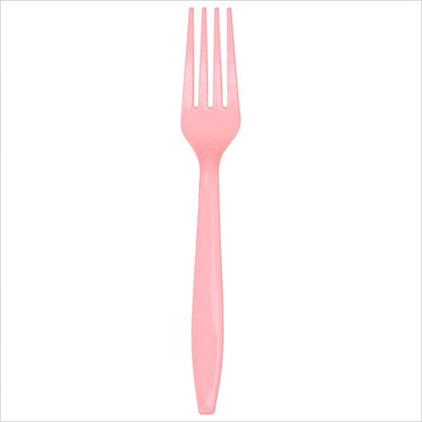Premium Plastic Forks Bulk Classic Pink,Pack of 50 EA