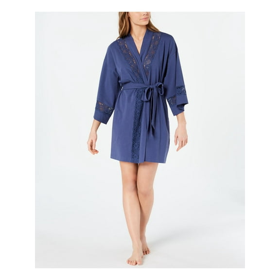 CHARTER CLUB Intimates Blue Solid Sleepwear Robe Size: XL