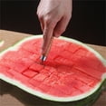 thumbnail image 3 of Snmubt Watermelon Cutter 2-In-1 Watermelon Fork Slicers Summer Watermelon Cutting Artifact Stainless Steel Fruit Forks Slicers Knife For Family Parties Camping (Brown), 3 of 9