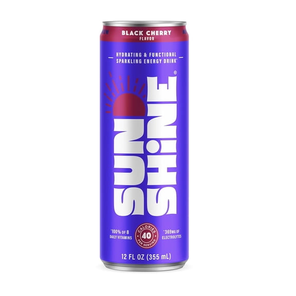 (Pack of 12) Sunshine Drink Energy Black Cherry 12 Fo