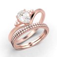 thumbnail image 3 of Gorgeous Minimalist 2.25 Carat Pear Cut Diamond Moissanite Unique Engagement Ring, Affordable Wedding Ring, Two Matching Band in 10k Solid Rose Gold Gift For Her Love, Trio Ring Set, 3 of 4