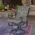 thumbnail image 3 of ARDEN 2-Pack Outdoor Patio Dining Chair Cushion, 20x44, Rain-Proof Seat Pad, Fade-Resistant Outdoor Cushion Black Aurora Damask, 3 of 12