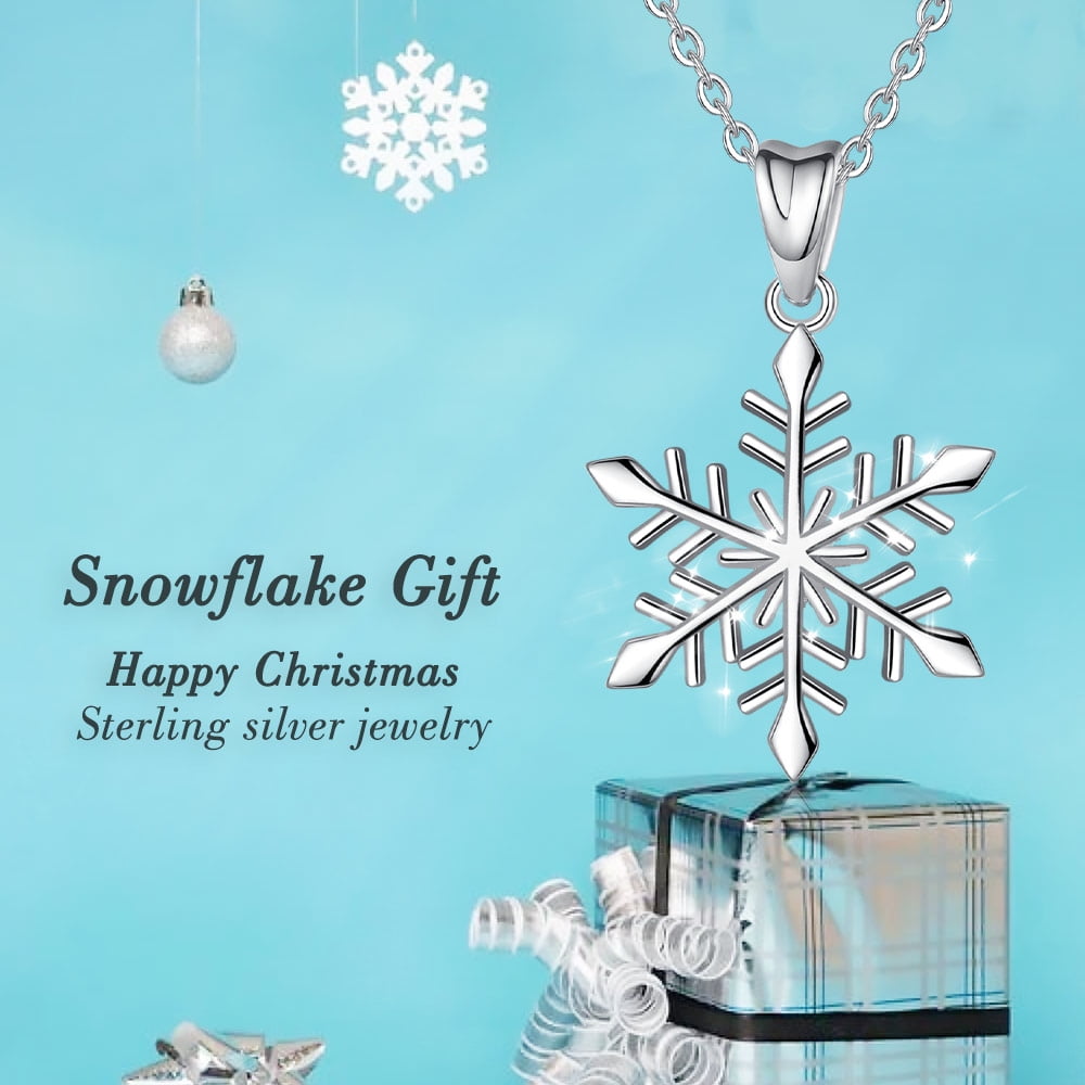 Silver Snowflake Necklace, Snowflake Winter Jewelry, CZ Charm Pendant,  Snowy Day Gift, Silver Christmas Gift, Sparkly Necklace, Gift for Her - Etsy
