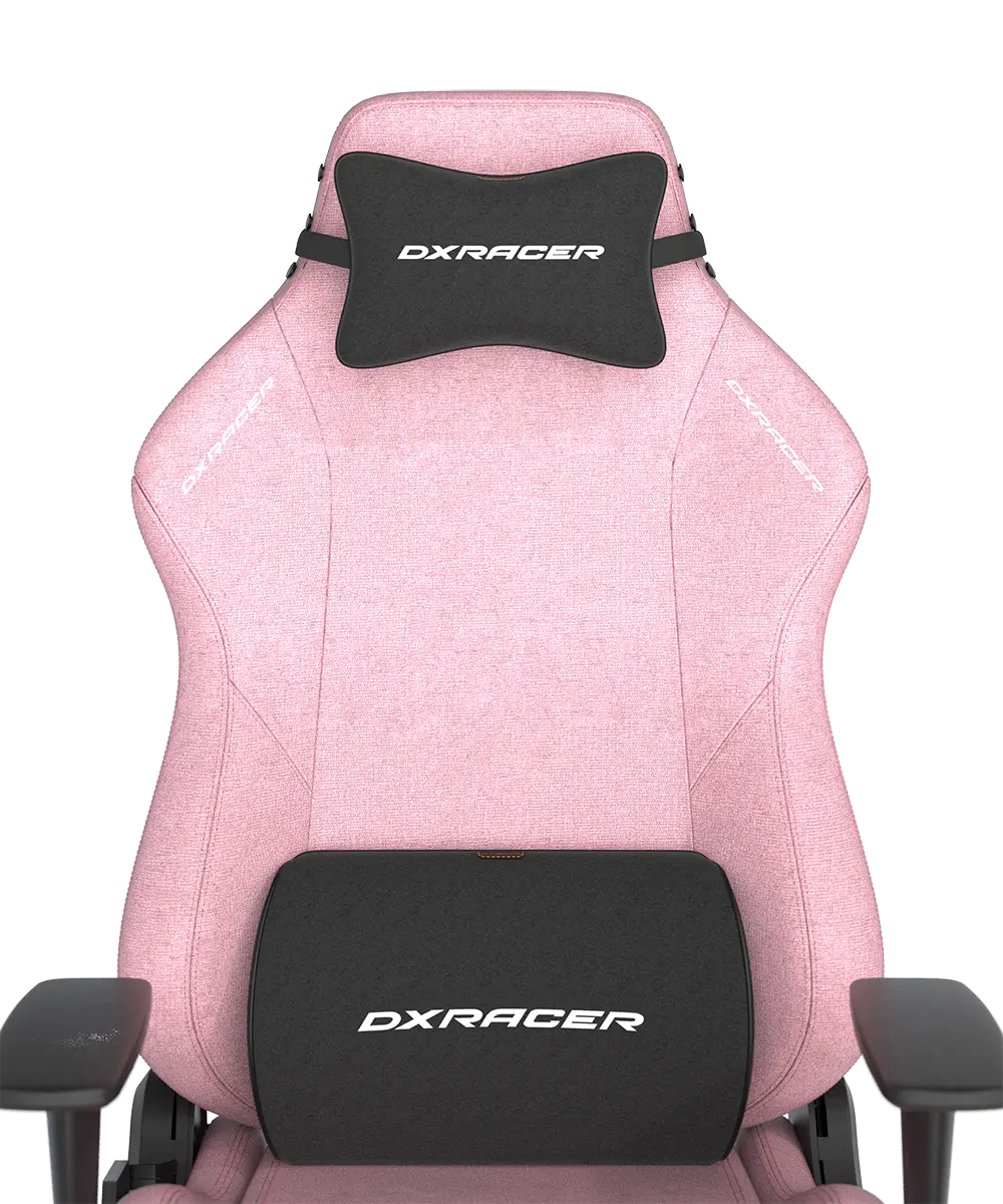 DXRacer Drifting Gaming Chair - Fabric Ergonomic Office Chair with Lumbar Pillow & Adjustable Headrest - Comfortable PC Computer Gamer Gaming Chair Recliner For Adults Teens, Pink, Regular L