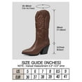 thumbnail image 7 of FAMITION Cowgirl Boots for Women Pointy Toe Women's Western Boots Cowboy Boots Pull On Mid Calf Chunky Heel Boots Black, 7 of 7
