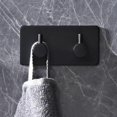 thumbnail image 2 of Double Matt Black Towel Holder,Self Adhesive,Sticky Hooks,Wall,Stainless Steel,Stick on Hooks,Door Hooks,Wall Hooks for Hanging,Bathroom Hooks, 2 of 3