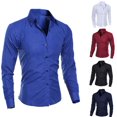 thumbnail image 1 of EIMELI Chemise Homme Manches Longues Ajustée Boutonnée pour Travail Formel Décontracté, 1 of 8