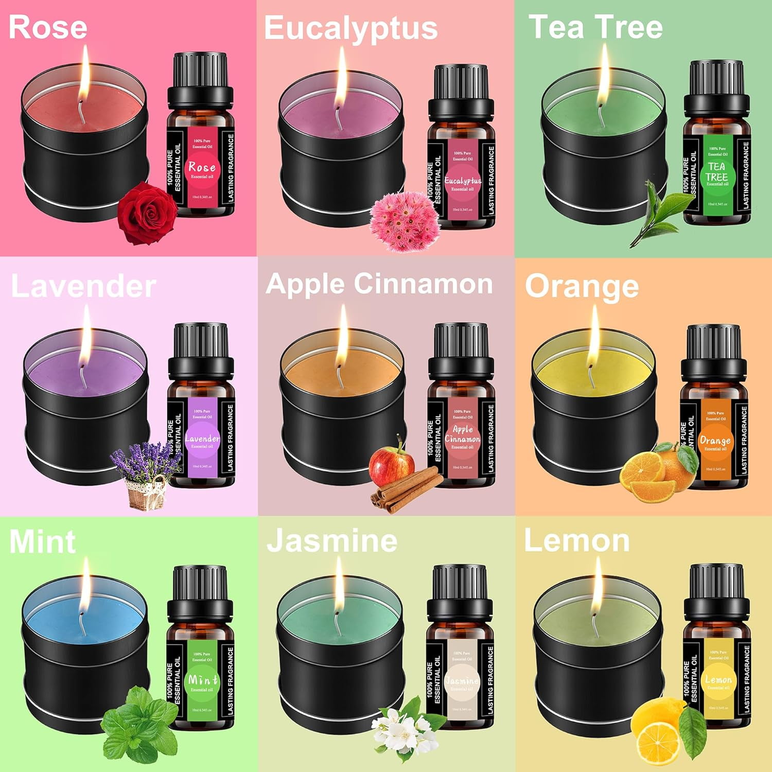 Haccah Complete Candle Making Kit with Wax Melter, 9 Essential Scents, Natural Beeswax, Thermometer, Pouring Pot, Wick Clips, Candle Tins, Dried Flowers
