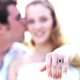 thumbnail image 5 of Halo Engagement Ring for Women - 2.48ct Simulated Blue Sapphire in 14K Rose Gold Promise Ring, 5 of 6