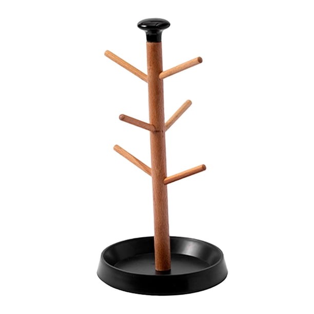 Árbol para tazas de café, soporte para vasos de vidrio, escurridor de tazas, ligero y decorativo. base negra
