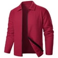thumbnail image 6 of Fznquz Collared Men's Shirts Long Sleeve Full Zip Red Tees Shirts Plain Fall Winter Mens Clothes Trendy, 6 of 6