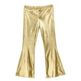 thumbnail image 5 of Runhomal Mens Shiny Metallic 70's Disco Dude Pants Costume Flared Bell Bottom Leggings Long Trousers Gold M, 5 of 7