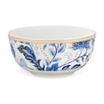 thumbnail image 2 of STP GOODS Melodie de Fleurs Bone China Dinnerware Set of 24 Service for 6 24-Piece Dish Set of Plates and Bowls, Blue Gold White, 2 of 17