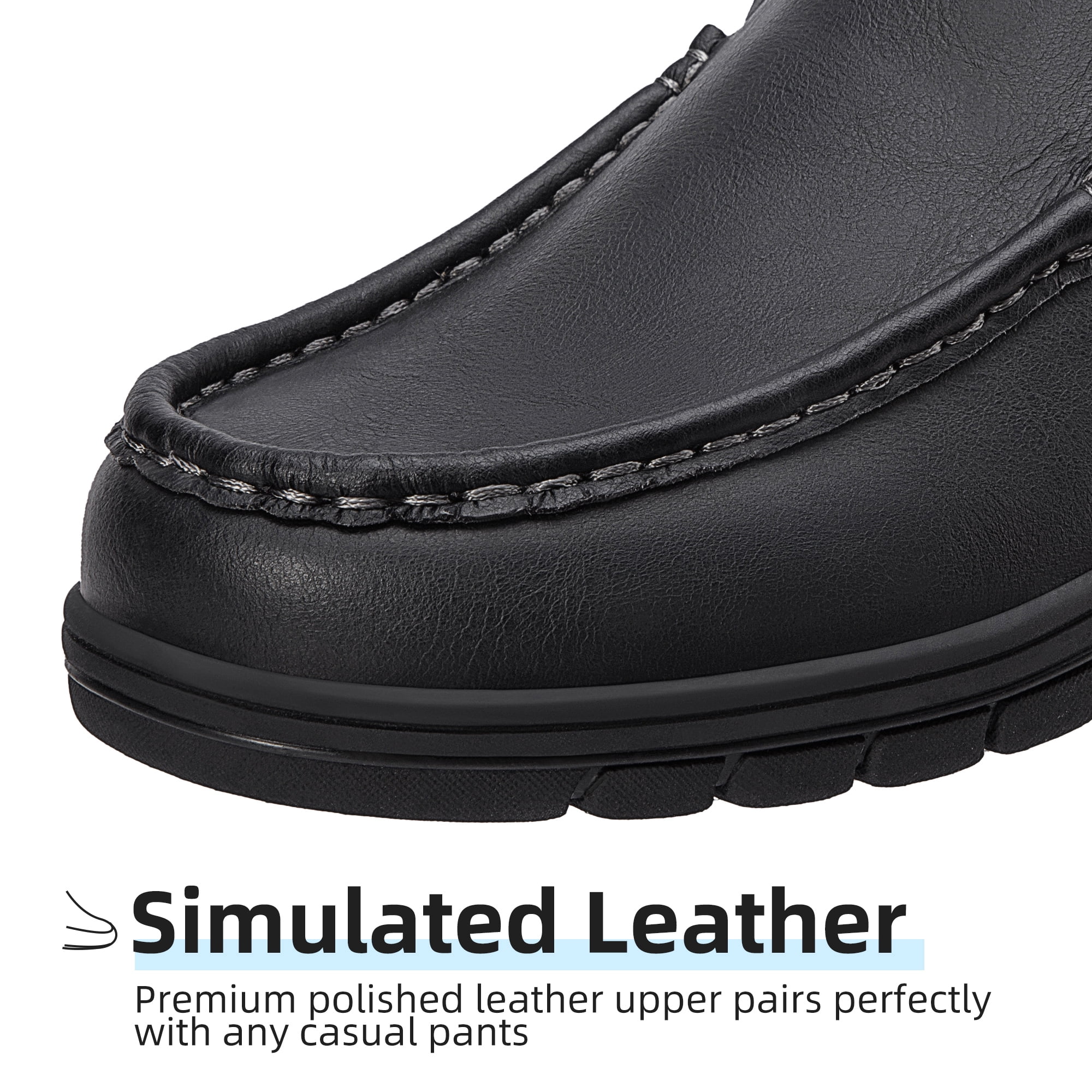Men’s Camel Crown Black Waterproof Leather Rubber Outsole Loafers size 10 Review for CAMEL CROWN Men Casual Shoes Loafers - YouTube main image 2