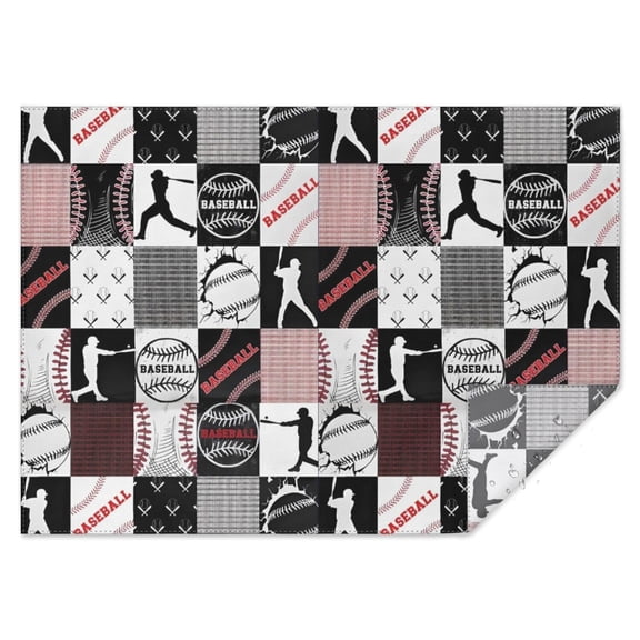 Baseball Patchwork Pattern Rectangle Tablecloth 60"x84",Waterproof Polyester Rectangle Table Cloth, Wipeable Spillproof Polyester Tablecloth for Dining, Camping, Indoor and Outdoor