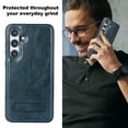 thumbnail image 5 of for Samsung Galaxy S23 FE PU Leather Back Case, Built-in Invisible Stand [Compatible with Magsafe] Protective Slim Kickstand Anti-fall Phone Cover Compatible with Samsung Galaxy S23 FE, Blue, 5 of 8