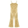 thumbnail image 3 of YUUMIN Girls Movies Star Dance Full Sequins Romper Jumpsuit Modern Jazz Hiphop Disco Stage Performance Dress-up Gold 12, 3 of 5