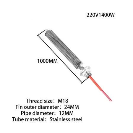 

Finned Discharge Heater Heating Element 220V 201 SUS 450W/500W/600W/650W Tube Dia. for Kitchen Appliances
