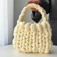 thumbnail image 4 of HongHeng Thick Bulky Giant Wool Handwoven Handbag,Chunky Yarn Knit Shoulder Bag,Casual Soft Purse,Braided DIY Bucket Bag, 4 of 5