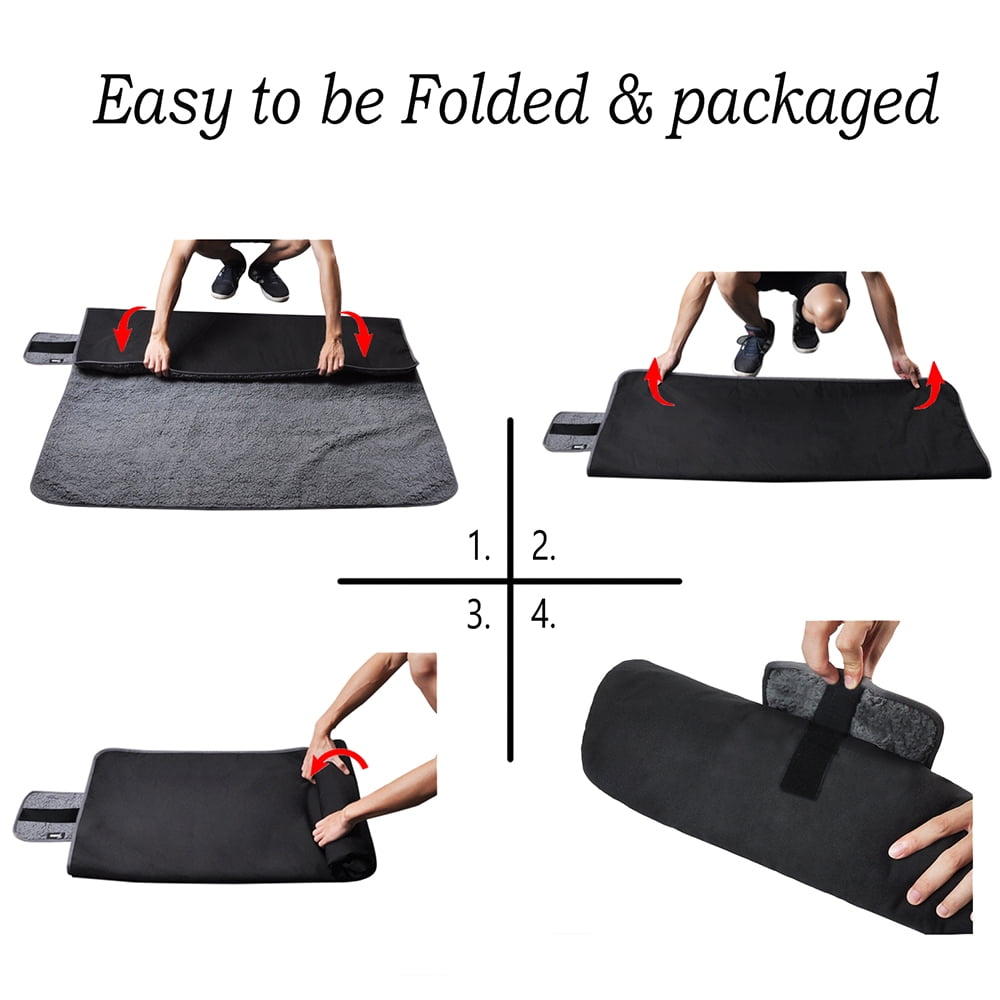 Tirrinia Waterproof Picnic Blanket with Sherpa Lining, Warm Comfy, Black, 60''X 80''.