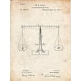 thumbnail image 2 of Borders, Cole 19x24 Black Ornate Wood Framed with Double Matting Museum Art Print Titled - PP84-Vintage Parchment Scales of Justice Patent Poster, 2 of 4