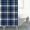 thumbnail image 4 of Navy White Plaid Checkered Pattern Shower Curtain 84"x72" ,Bathroom Decorative Shower Curtains Set with 12 Hooks,Modern Waterproof Washable Shower Curtain, 4 of 6