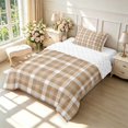 thumbnail image 2 of Manfei Brown White Checkered Twin Comforter Sets,Rustic Plaid Bedding Set,Reversible,2 Pieces,1 Comforter and 1 Pillowcase,2 Pieces,1 Comforter and 1 Pillowcase, 2 of 7