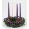 thumbnail image 3 of Corona de Adviento de Navidad - Decoración de centro de mesa de temporada de coronas de Adviento - Portavelas de Adviento y decoraciones de velas de Navidad, 3 of 3