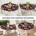thumbnail image 7 of Pioneer Flower Floral Print Pattern Round Fitted Tablecloth with Elastic Edge,Dining Table Cover Waterproof,Outdoor Round Tablecloth for Camping,Dining,Indoor and Outdoor, 7 of 7