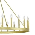 thumbnail image 3 of ACROMA  24 Light Modern Farmhouse Wagon Wheel Chandelier-UL Certified Satin Brass, 3 of 5