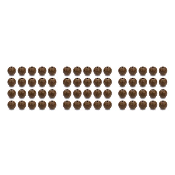 fastboy Perles en Bois Naturel Rayures Rondes Surface Lisse Accessoires de Bijoux Forme Étrange Facile à Assortir Perles en Vrac Pack 6mm Trou 1.5mm 100 Pcs 3Ensemble