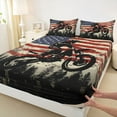 thumbnail image 3 of Feelyou Jungle Motorcycle Sport Full Size Sheets for Teen, Rustic Farmhouse Bed Sheets, Vintage American Flag Sheet Sets, Ultra Soft Bedroom Decor, 4 Pieces, 3 of 7