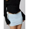 thumbnail image 4 of Women's Summer Bodycon Skirt Solid Color High Waist Split Hem Mini Skirt Streetwear, 4 of 7