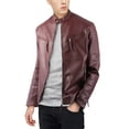 thumbnail image 1 of Hat and Beyond Mens Motorcycle Rider Jacket Faux Leather with Tactical Pockets, 1 of 3