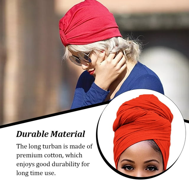 Maoww Turban Nœud Style Plé Hijab Croisé Bonnet Anti-Poussière Foulard Extensible Bonnets Respirants Coiffure Bonnet Couvre-Chef Rouge Type2 NO2