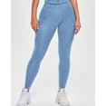thumbnail image 3 of ChicMe Leggings for Women Solid Color High Waist Tummy Control Butt Lifting Denim Look Stretchy Womens Yoga Pants with Flap Pockets Lighte Blue-L, 3 of 6