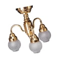 thumbnail image 2 of serony 1/12 Dollhouse Chandelier 3Arm Ceiling Light Dollhouse Ceiling Light Lamp LED Glass Shade Ceiling Light Lamp, 2 of 8