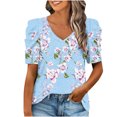 thumbnail image 1 of Tops Para Mujer Elegante Blusa Informal Cuello en V Manga Corta Con Estampado de Manga Corta Con Cuello en V Odeerbi ODB163459, 1 of 8