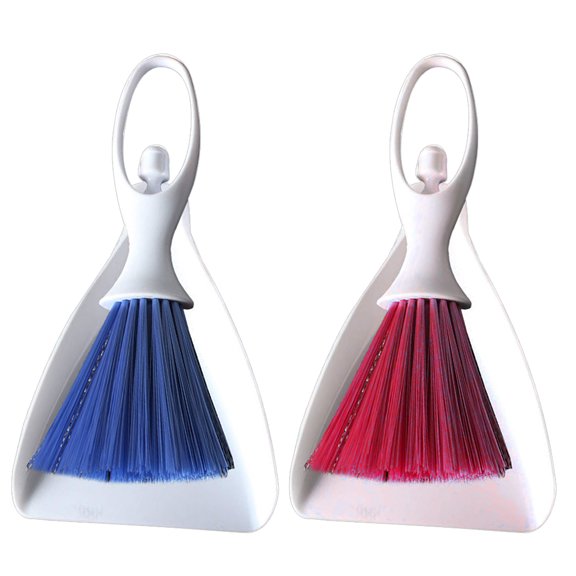 2 Sets Practical Mini Broom and Dustpan Set Lovely Desk Cleaning Tools Set Adornment for Home Desktop Cleaning (Random Color)