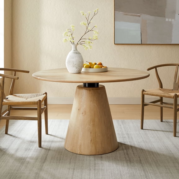 Modway Sabelle 47" Round Wood Dining Table in Natural by Modway