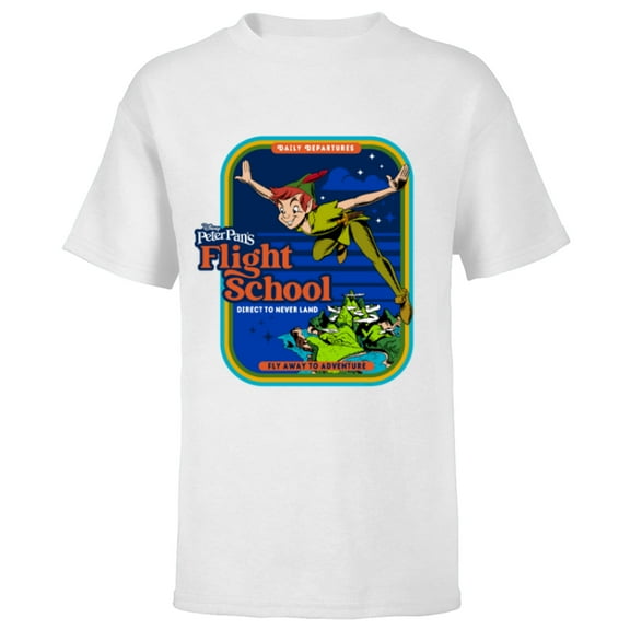 Disney Peter Pan's Flight School Direct to Never Land - Short Sleeve T-Shirt for Kids - Customized-White